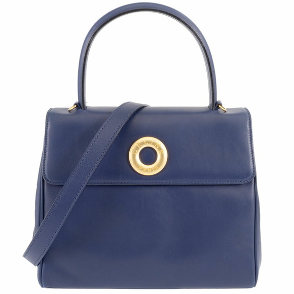 CELINE Navy Leather Shoulder Bag - Picture 1 of 12